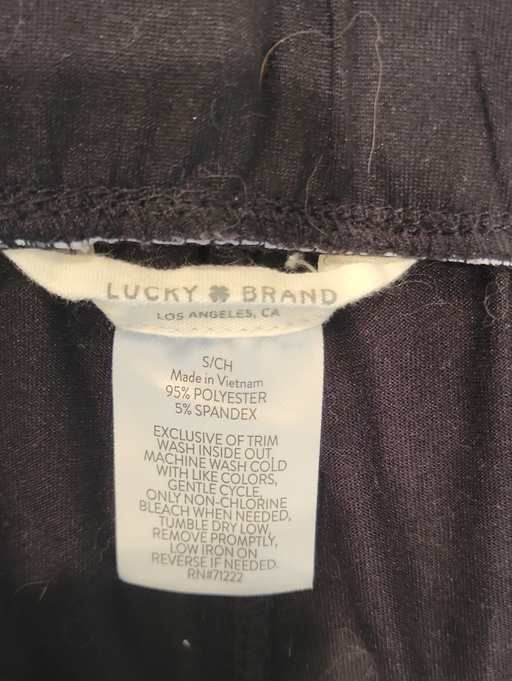 Lucky Brand Women’s Black Lounge Pants With Pockets. Elastic Waiat sz S